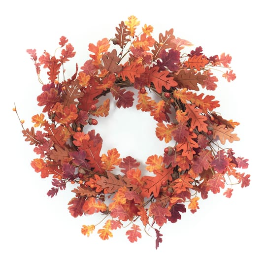 21&#x22; Fall Oak Leaf Wreath